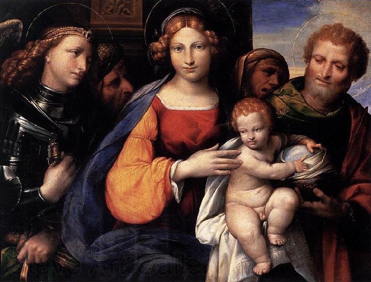 Girolamo di Benvenuto Virgin and Child with Saints Michael and Joseph Spain oil painting art